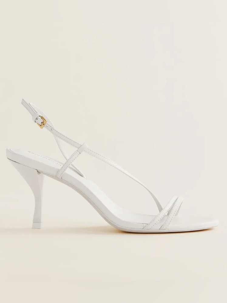 Reformation Petunia White Strappy Slingback Heels - Perfect For Brides!